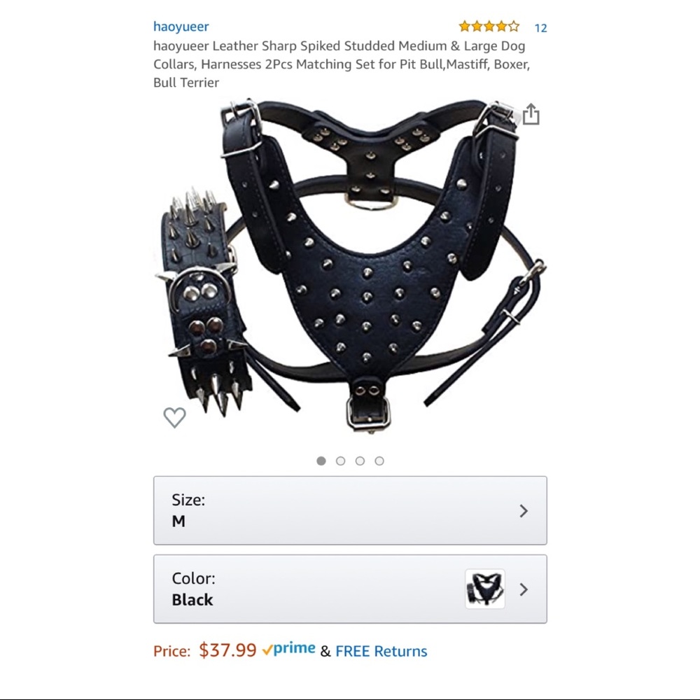 Spike Dog Collar and Vest BRAND NEW for MEDIUM DOG